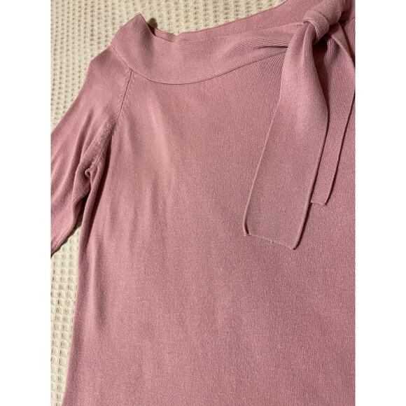 VTG Fred David Side Neck Tie Open Neckline 3/4 Sleeve Purple Blouse Size Medium - Picture 11 of 11